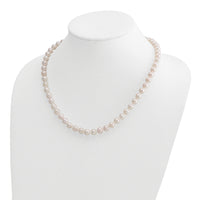 14k 7-8mm Round White Saltwater Akoya Cultured Pearl Necklace-PL70A-20