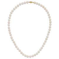 14k 7-8mm Round White Saltwater Akoya Cultured Pearl Necklace-PL70A-20