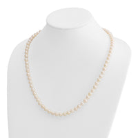 14k 7-8mm Round White Saltwater Akoya Cultured Pearl Necklace-PL70A-24