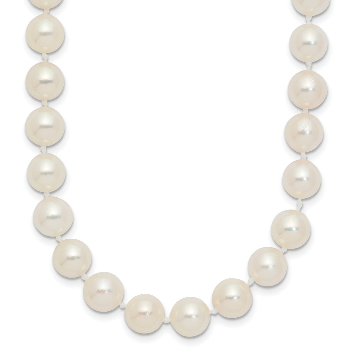14k 7-8mm Round White Saltwater Akoya Cultured Pearl Necklace-PL70A-16