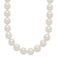 14k 7-8mm Round White Saltwater Akoya Cultured Pearl Necklace-PL70AA-18