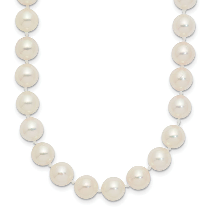 14k 7-8mm Round White Saltwater Akoya Cultured Pearl Necklace-PL70A-20