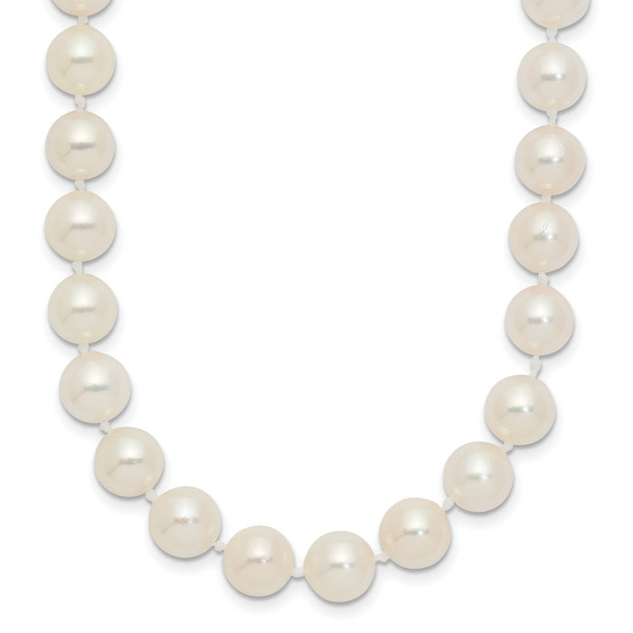 14k 7-8mm Round White Saltwater Akoya Cultured Pearl Necklace-PL70AA-20