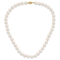 14K 8-9mm Round White Saltwater Akoya Cultured Pearl 16in Necklace-PL80AA-16