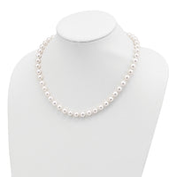 14k 8-9mm Round White Saltwater Akoya Cultured Pearl Necklace-PL80AA-20