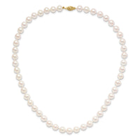14k 8-9mm Round White Saltwater Akoya Cultured Pearl Necklace-PL80AA-18