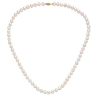 14K 8-9mm Round White Saltwater Akoya Cultured Pearl 24in Necklace-PL80AA-24