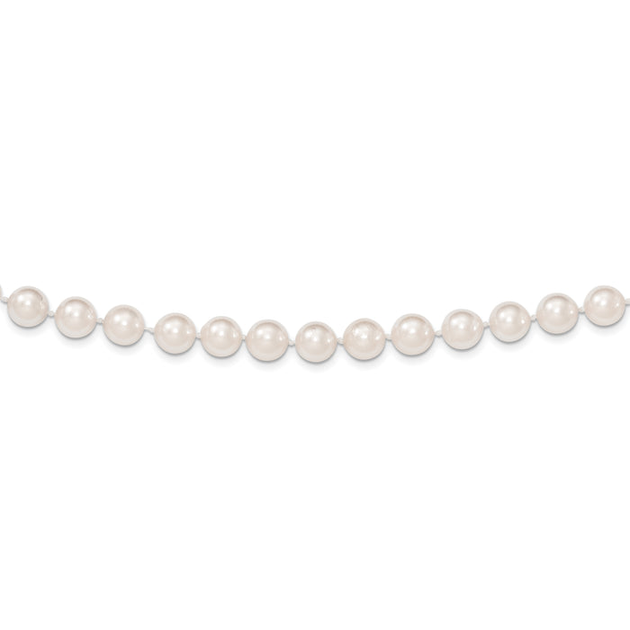 14k 8-9mm Round White Saltwater Akoya Cultured Pearl Bracelet-PL80AA-8