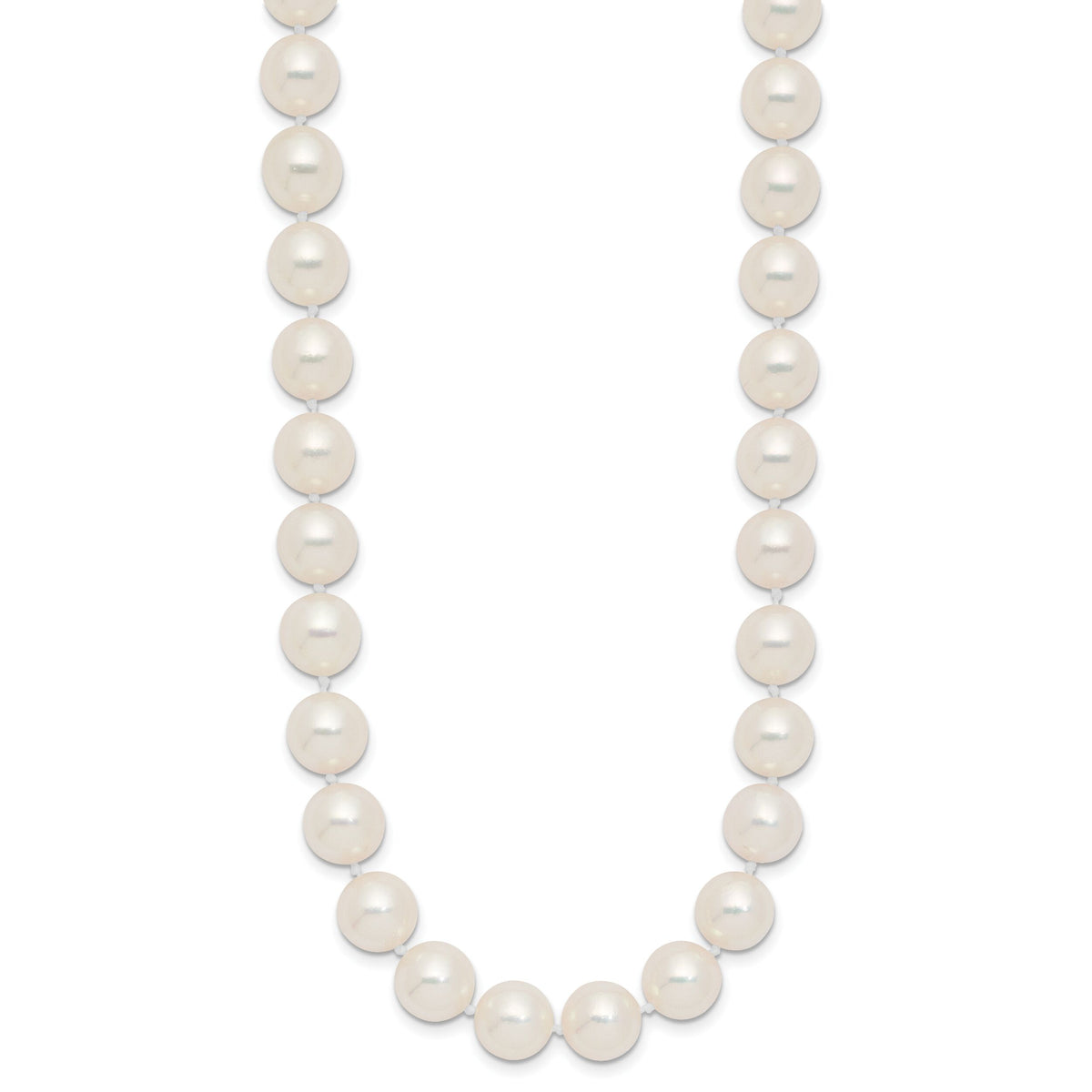 14k 9-10mm White Rnd Akoya Saltwater Cultured Pearl Necklace-PL90AA-18