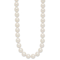 14k 9-10mm White Rnd Akoya Saltwater Cultured Pearl Necklace-PL90AA-18