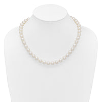 14k 9-10mm White Rnd Akoya Saltwater Cultured Pearl Necklace-PL90AA-18
