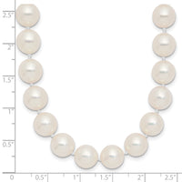 14k 9-10mm White Rnd Akoya Saltwater Cultured Pearl Necklace-PL90AA-18