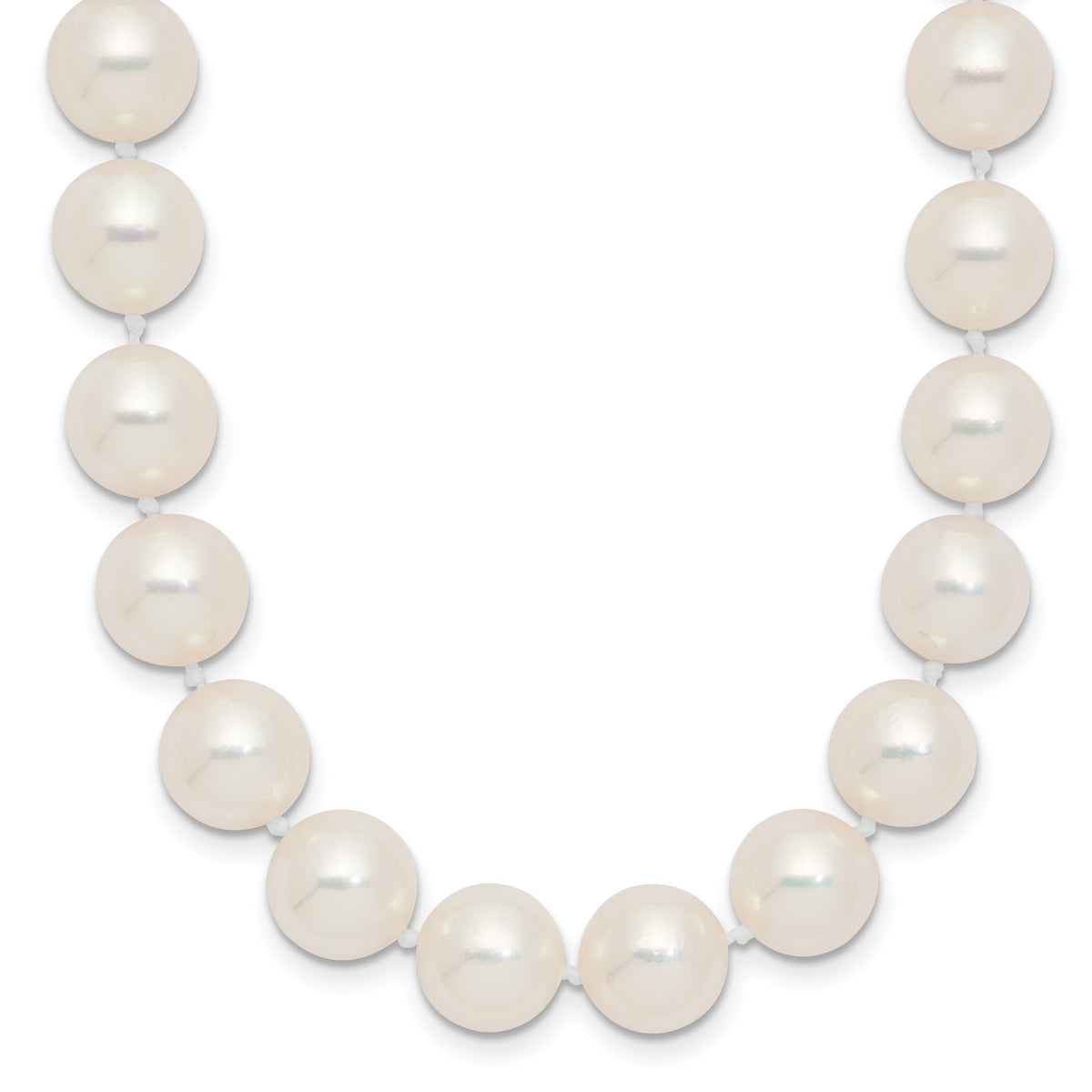 14k 9-10mm White Rnd Akoya Saltwater Cultured Pearl Necklace-PL90AA-18