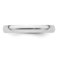 Platinum 3mm Half-Round Comfort Fit Lightweight Band-PLWCF030