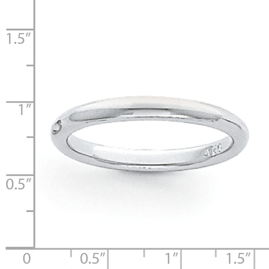 Platinum 3mm Half-Round Comfort Fit Lightweight Band-PLWCF030