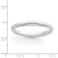 Platinum 3mm Half-Round Comfort Fit Lightweight Band-PLWCF030