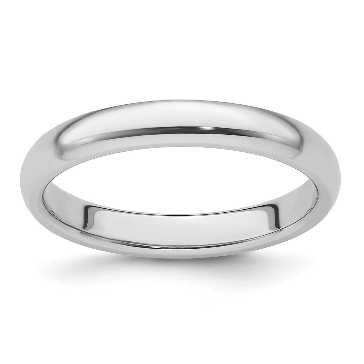 Platinum 3mm Half-Round Comfort Fit Lightweight Band-PLWCF030
