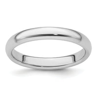 Platinum 3mm Half-Round Comfort Fit Lightweight Band-PLWCF030