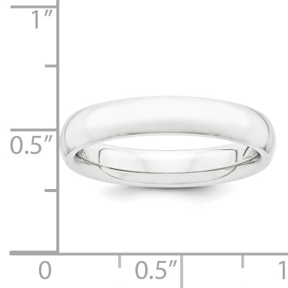 Platinum 4mm Half-Round Comfort Fit Lightweight Band-PLWCF040