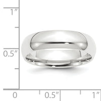 Platinum 6mm Half-Round Comfort Fit Lightweight Band-PLWCF060