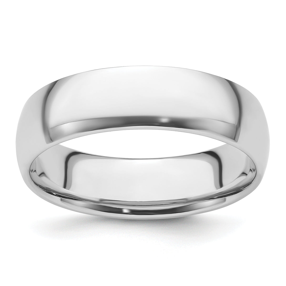 Platinum 6mm Half-Round Comfort Fit Lightweight Band-PLWCF060