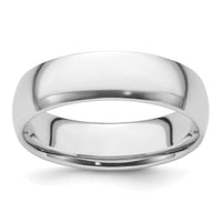 Platinum 6mm Half-Round Comfort Fit Lightweight Band-PLWCF060