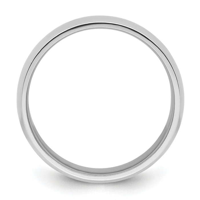 Platinum 8mm Half-Round Comfort Fit Lightweight Band-PLWCF080