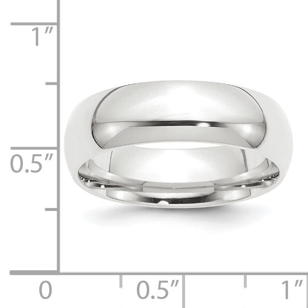 Platinum 8mm Half-Round Comfort Fit Lightweight Band-PLWCF080