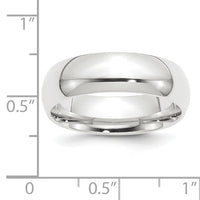 Platinum 8mm Half-Round Comfort Fit Lightweight Band-PLWCF080