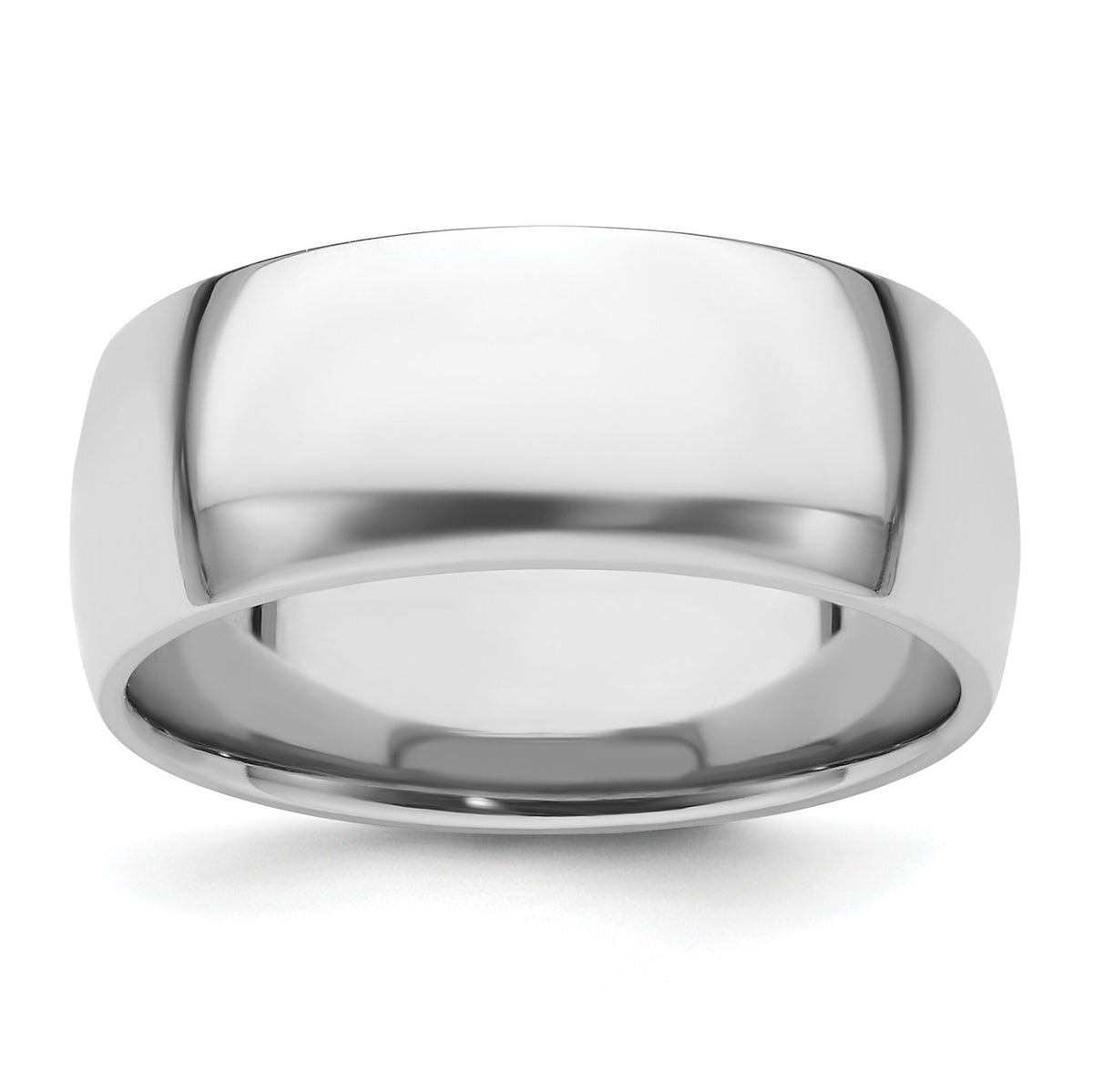 Platinum 8mm Half-Round Comfort Fit Lightweight Band-PLWCF080