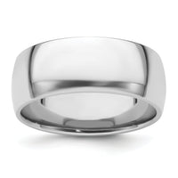Platinum 8mm Half-Round Comfort Fit Lightweight Band-PLWCF080