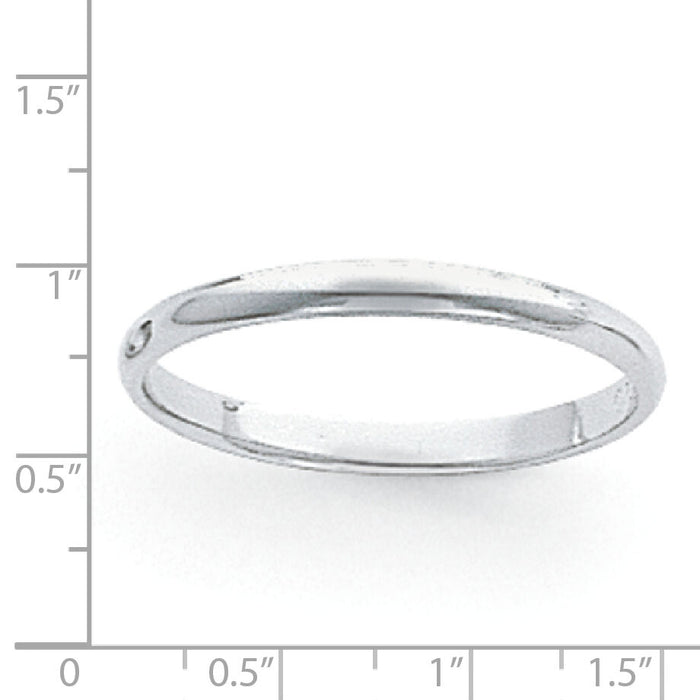 Platinum 3mm Half-Round Featherweight Band-PLWHR030