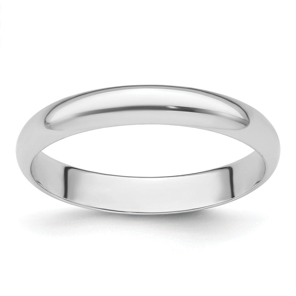 Platinum 3mm Half-Round Featherweight Band-PLWHR030