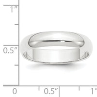 Platinum 5mm Half-Round Featherweight Band-PLWHR050