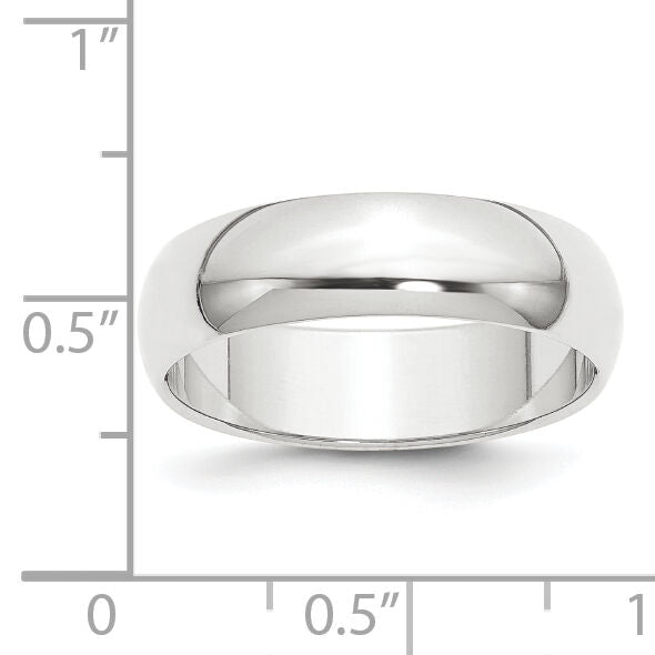 Platinum 6mm Half-Round Featherweight Band-PLWHR060