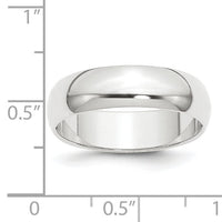 Platinum 6mm Half-Round Featherweight Band-PLWHR060