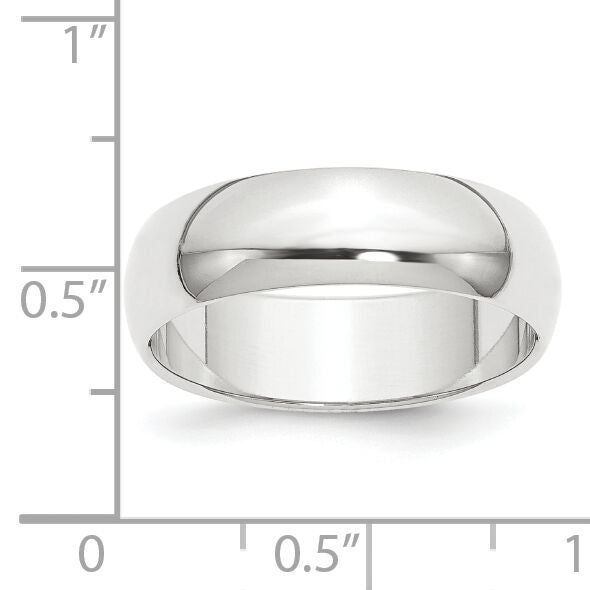 Platinum 8mm Half-Round Featherweight Band-PLWHR080