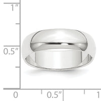 Platinum 8mm Half-Round Featherweight Band-PLWHR080