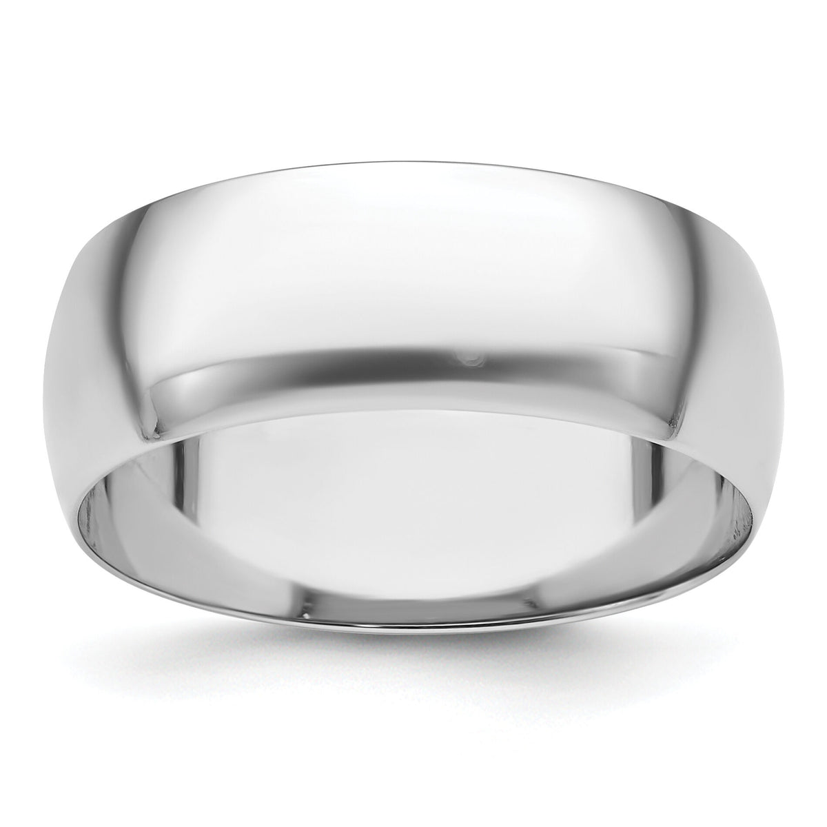 Platinum 8mm Half-Round Featherweight Band-PLWHR080
