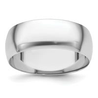 Platinum 8mm Half-Round Featherweight Band-PLWHR080