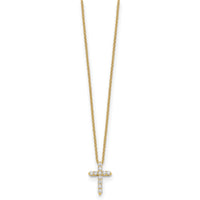 14k Diamond Cross 18 inch Necklace-PM1000-025-YA