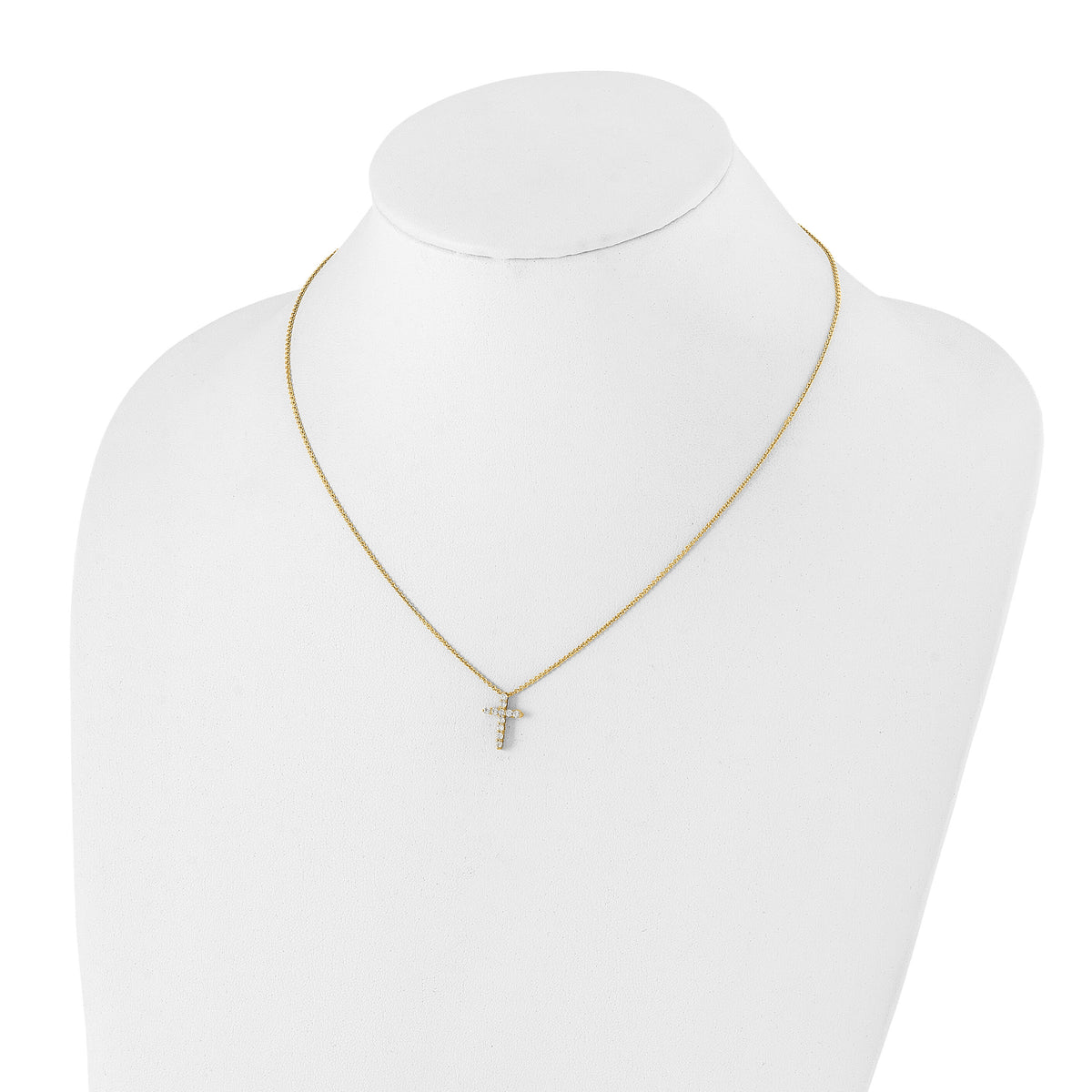 14k Diamond Cross 18 inch Necklace-PM1000-025-YA