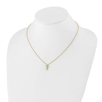 14k Diamond Cross 18 inch Necklace-PM1000-025-YA