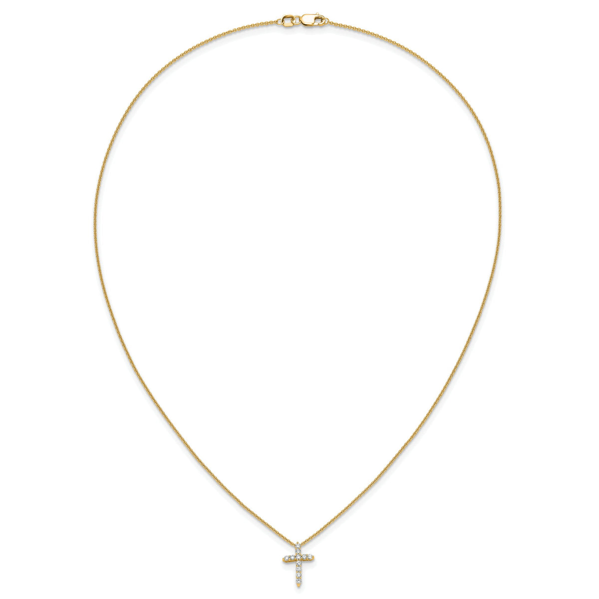 14k Diamond Cross 18 inch Necklace-PM1000-025-YA