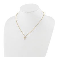 14k Diamond Cross 18 inch Necklace-PM1000-033-YA