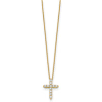 14k Diamond Cross 18 inch Necklace-PM1000-050-YA