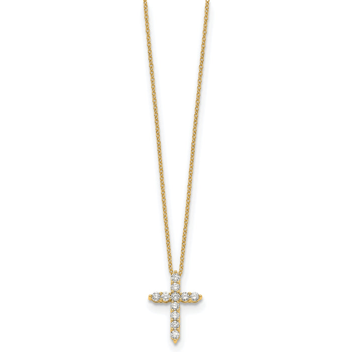 14k Diamond Cross 18 inch Necklace-PM1000-050-YA
