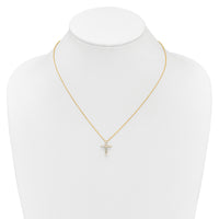 14k Diamond Cross 18 inch Necklace-PM1000-050-YA