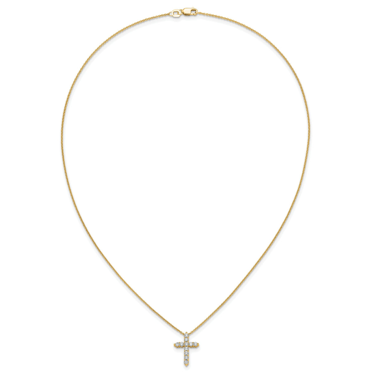 14k Diamond Cross 18 inch Necklace-PM1000-050-YA