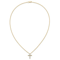 14k Diamond Cross 18 inch Necklace-PM1000-050-YA